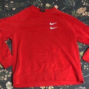 Nike International Double Swoosh Crewneck Graphic Sweatshirt in Red Made in 2008